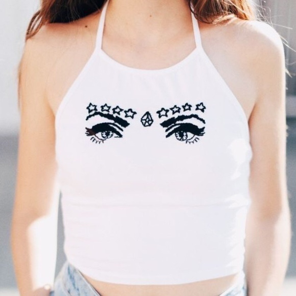 Brandy Melville Starry Eyes Sachi Halter Top - Picture 2 of 4